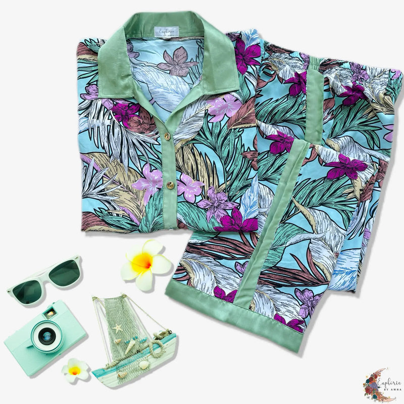 Tropical Bloom Linen Co Ord Set
