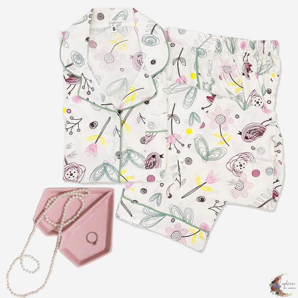 Pastel Garden (White with Pastel Florals & Leaves)