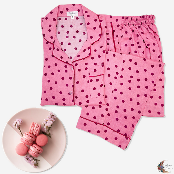 Berry Bliss Set 🍓(Pink with Dark Pink Polka Dots)