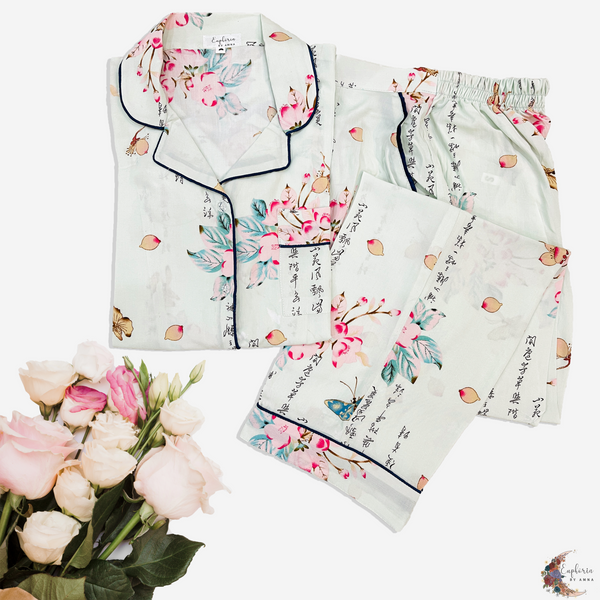 Blossom Script Set 🌸(White with Pink Florals & Lettering)