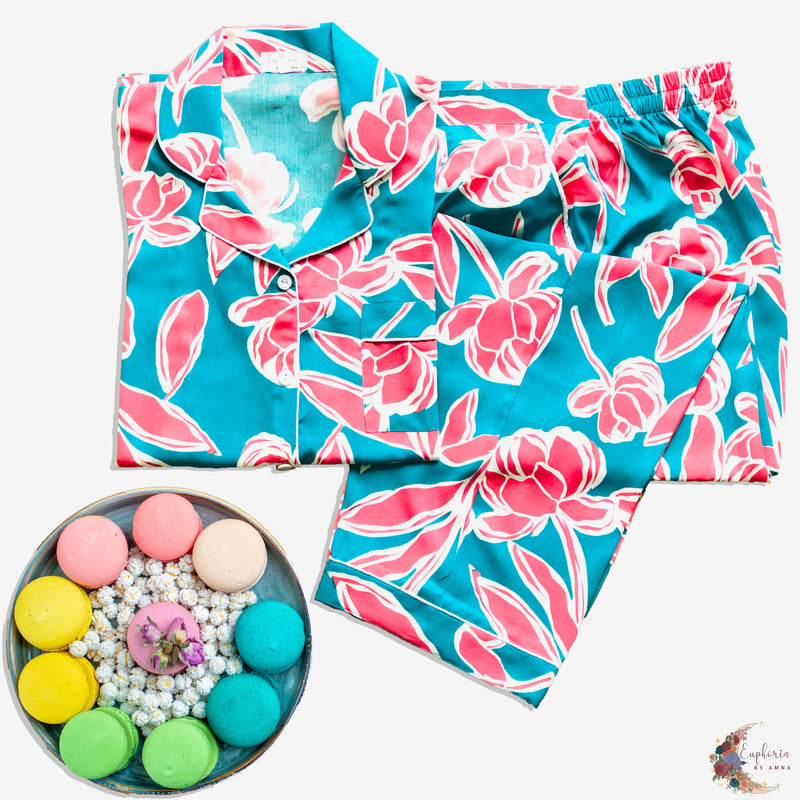Blue Pink Floral