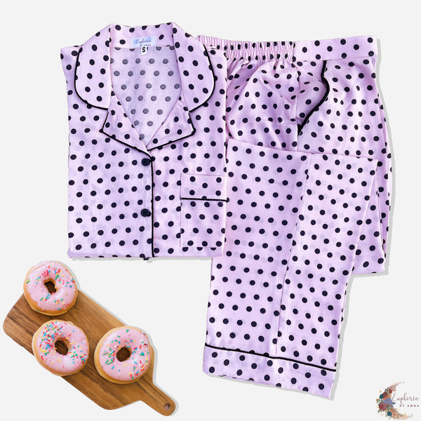 Pink Black Polka