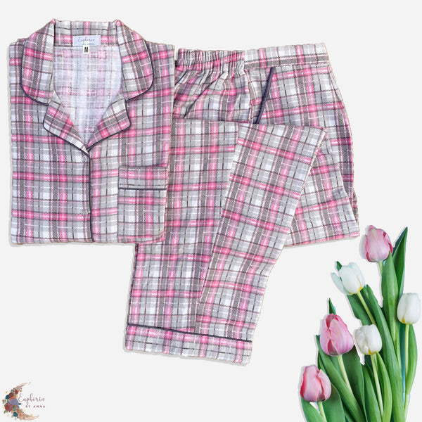 Pink Grey Check